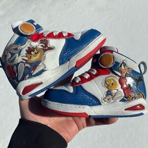 Vintage Toddler Kid Looney Tunes High Top Shoes Size 7 Warner Brothers